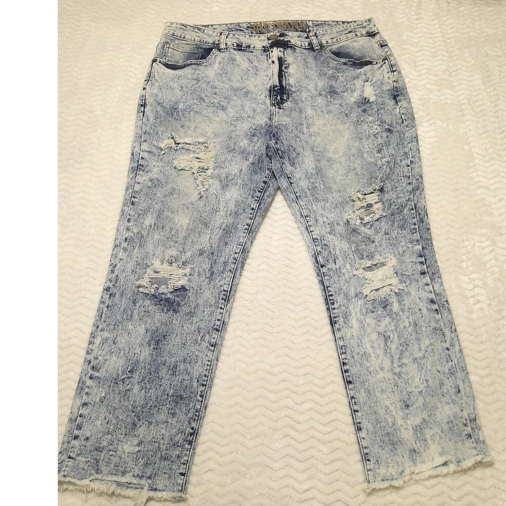 VIP Jeans Women's Size 17/18 Distressed Acid Wash Straight Denim Jeans NWOT